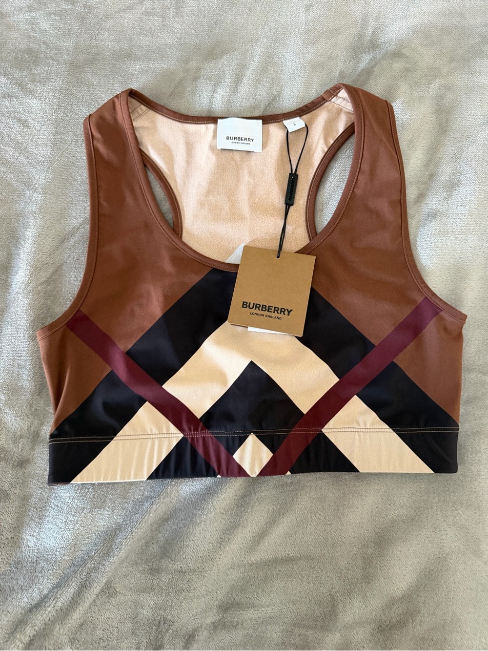 Burberry Sports bra Dark birch brown pattern